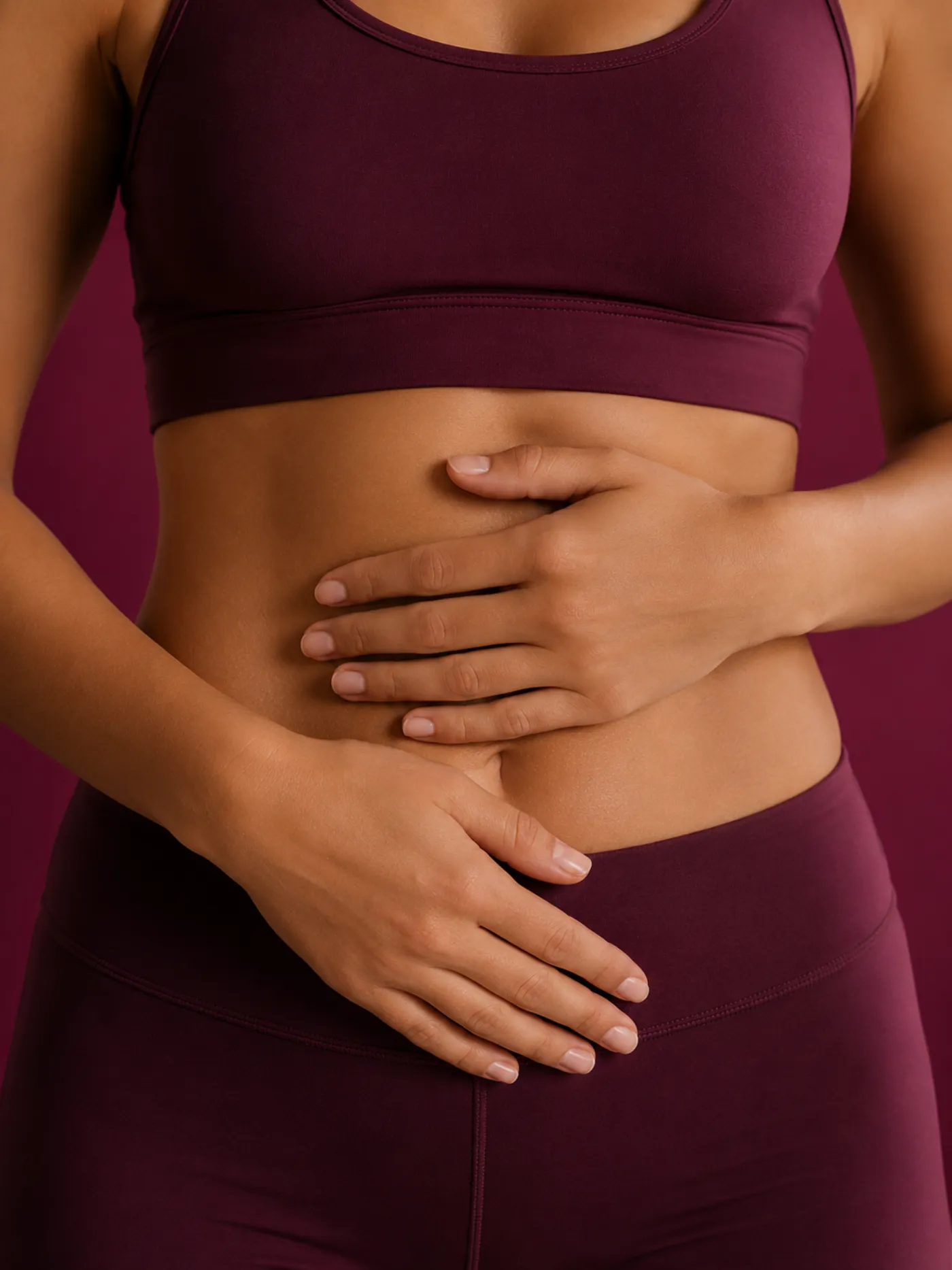 Woman holding her stomach